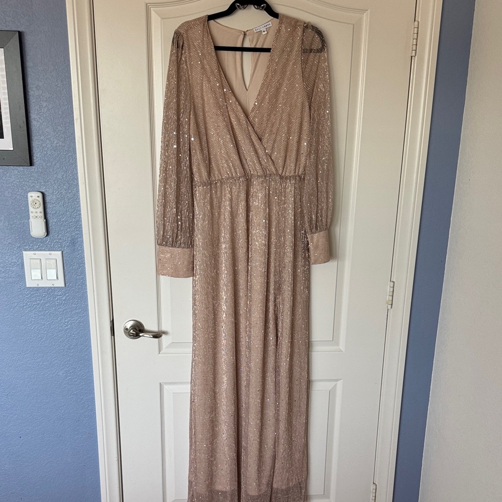 Baltic Born Sequin Long Sleeve Dress in Champagne